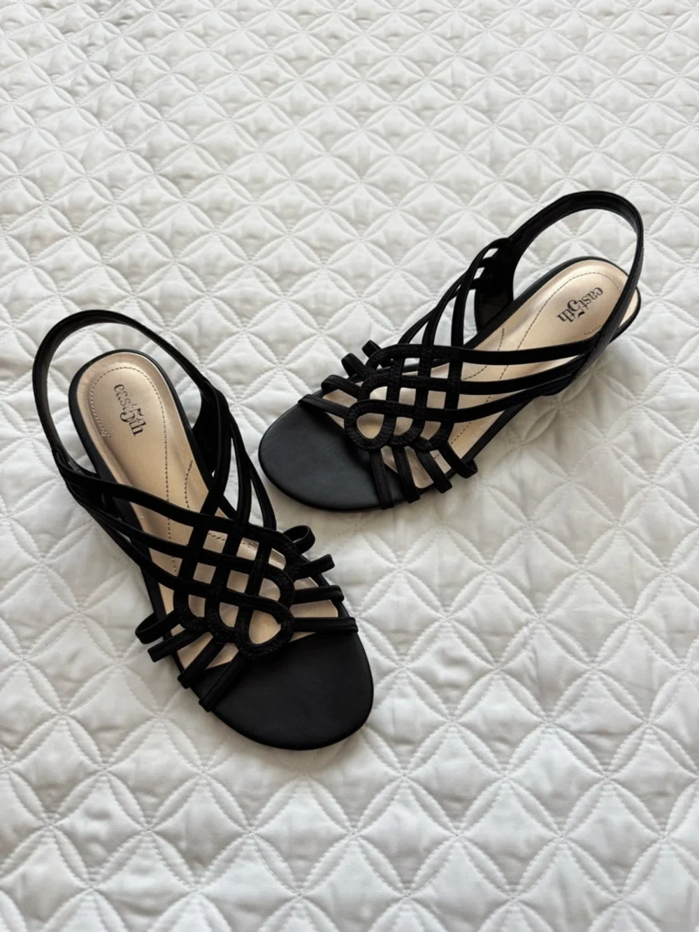 East 5th Black Reno Wedge Sandals Size 7